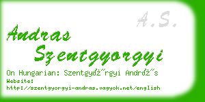 andras szentgyorgyi business card